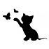 Art e Miss Plastic stencil for creative work Cat with butterflies 29,5 x 29,5 cm