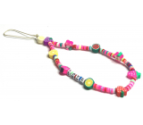 Anti-lost mobile phone pendant, beads, fruit, love, circumference 26,5 cm