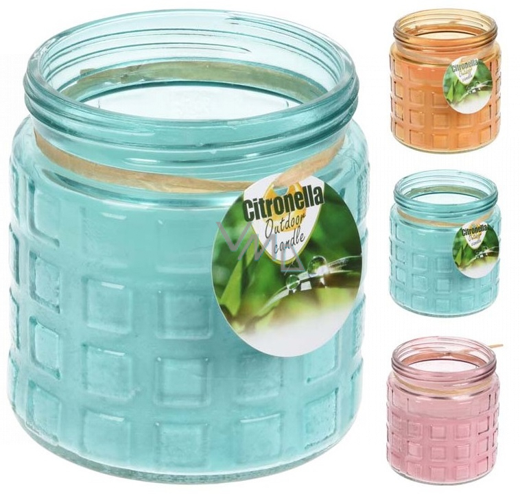 Emocio Citronella candle in glass 115 x 120 mm 1 piece mix of colours