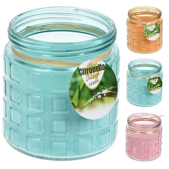 New garden Citronella candle in glass 115 x 120 mm 1 piece mix of colours