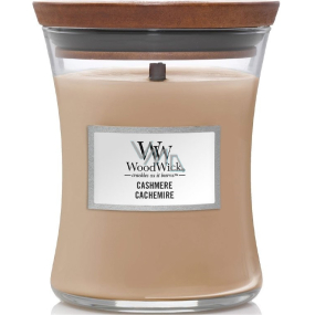WoodWick Cashmere scented candle with wooden wick and lid glass medium 275 g