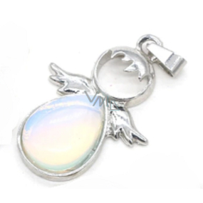 Opalite Angel guardian pendant synthetic stone 3,5 x 2,5 mm, stone of wishes and hope