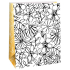 Ditipo Gift paper bag 22 x 10 x 29 cm Kreativ White black flowers