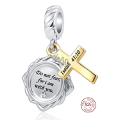 Sterling silver 925 Religious spells Isah 41:10, 2in1 pendant for bracelet
