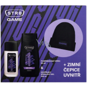 Str8 Game perfumed deodorant glass 85 ml + shower gel 250 ml + cap, cosmetic set for men