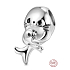 Charm Sterling silver 925 Seal with baby - mother's love, bead on bracelet animal