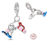 Charm Sterling Silver 925 Yoga, pendant for sports bracelet