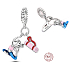 Charm Sterling Silver 925 Yoga, pendant for sports bracelet