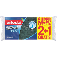 Vileda Glitzi dish sponge with nail protector + sturdy wire sponge, pack of 2 + 1 free piece