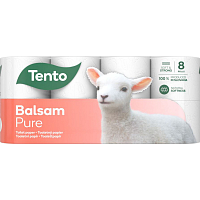 This Balsam Pure 3-ply toilet paper, 8 rolls, 18 m per roll
