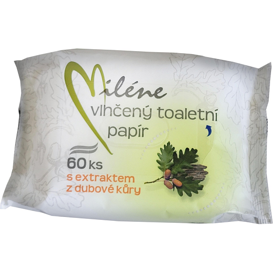 Miléne Moist Toilet Paper with Oak Bark Extract 60 pcs