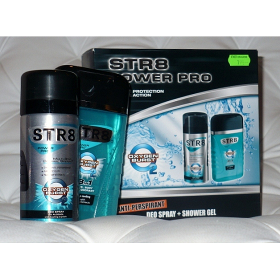 Str8 Power Pro Oxygen Burst 150 ml deodorant spray + 250 ml shower gel, cosmetic set
