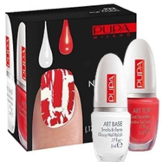 Pupa Nail Art Kit set for nail decoration shade 922 White Pop Coral 2 x 5 ml