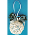 Cream wicker ball with medium decor for hanging 11 cm 1 piece