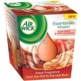 Air Wick Essential Oils Infusion Sugar Red Apple & Mulled Wine Scented Candle in Glass 105 g