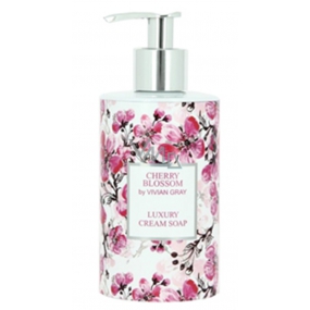 Vivian Gray Flowers Cherry luxury liquid soap with dispenser 250 ml