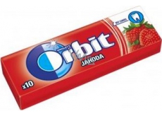 Wrigleys Orbit Jahoda žvýkačky bez cukru ovocné dražé 10 kusů 14 g