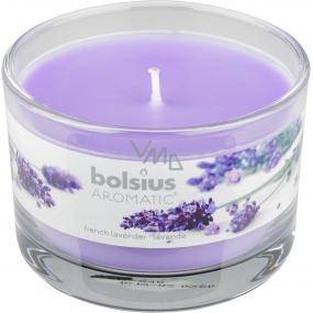 Bolsius Aromatic French Lavender - French Lavender scented candle in glass 90 x 65 mm 247 g burning time approx. 30 hours