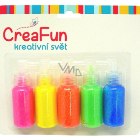 CreaFun Decorative paints Glittering neon for paper, textile, glass 5 x 20 ml