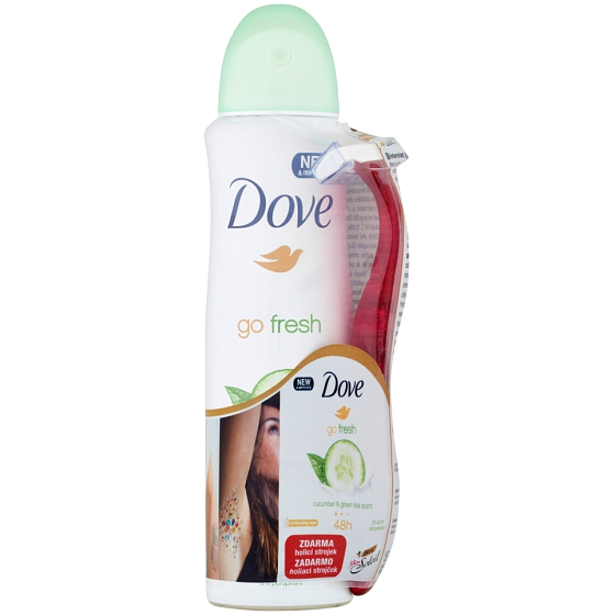 Dove Go Fresh Touch Cucumber & green tea antiperspirant deodorant spray for women 150 ml + razor with 3 blades, duopack