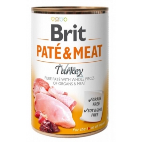 Brit Paté & Meat Turkey and chicken pure meat paté complete dog food 400 g