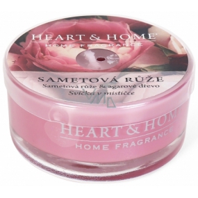 Heart & Home Velvet rose Soy scented candle in a bowl burns for up to 12 hours 36 g