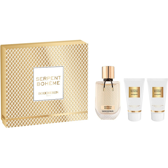 Boucheron Serpent Bohéme perfumed water for women 50 ml + body lotion 50 ml + shower gel 50 ml, gift set