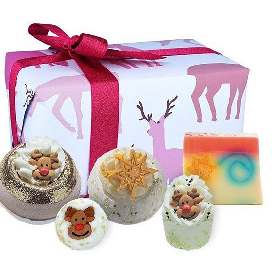 Bomb Cosmetics Rudolph Nose Nest bath bomb 2 x 160 g + glycerin soap 100 g + butter ball 30 g + bath stick 50 g, cosmetic set