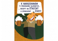 Albi Hrací přání do obálky K narozeninám Recept na spokojený život To pivečko české Ilona Koblihová 14,8 x 21 cm