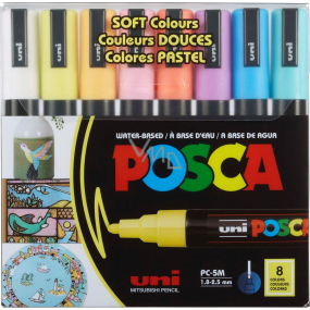 Posca Universal acrylic marker set 1,8 - 2,5 mm Mix of pastel colours 8 pieces PC-5M