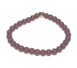 Garnet matt bracelet elastic natural stone, ball 6 mm / 16 - 17 cm, stone of fire, love