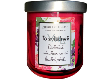 Heart & Home Fresh grapefruit and blackcurrant soy scented candle with inscription You can do it 110 g