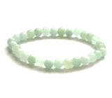 Jade Burmese natural stone elastic bracelet, ball 6 mm / 16-17 cm, stone of peace