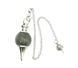 Labradorite pendulum natural stone for dowsing, divination round bead 2 cm x 4 cm, stone of transformation
