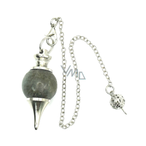 Labradorite pendulum natural stone for dowsing, divination round bead 2 cm x 4 cm, stone of transformation