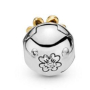Charm Sterling silver 925 Shiny four-leaf clover for luck, stopper, clip bead for bracelet nature