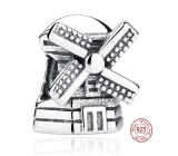 Charm Sterling silver 925 Greece, Mykonos Molino de viento, windmill, travel bracelet bead