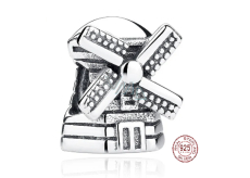 Charm Sterling silver 925 Greece, Mykonos Molino de viento, windmill, travel bracelet bead