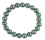 Jade Burmese green elastic bracelet natural stone, 9 mm / 16 - 17cm, love happiness