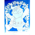 Window foil without glue Santa Claus silver glitter arch 30 x 20 cm