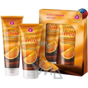 Dermacol Aroma Ritual Belgian chocolate Harmonizing shower gel 250 ml + body lotion 200 ml, cosmetic set