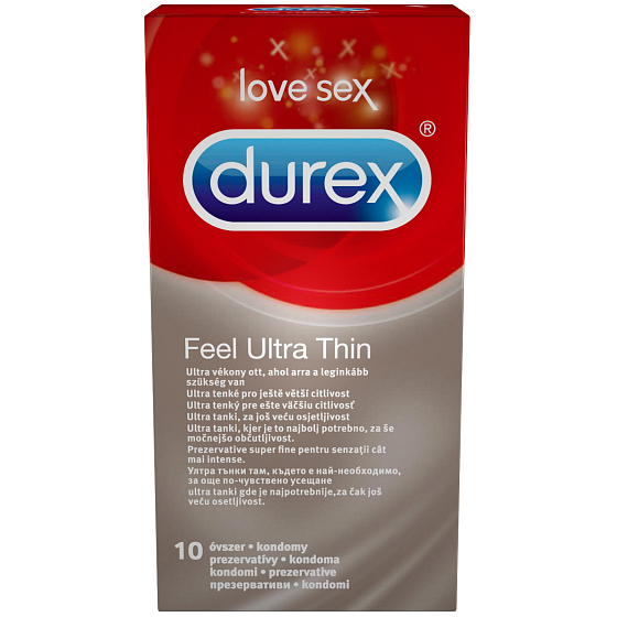 Durex Feel Ultra Thin ultra thin condom nominal width: 52 mm 10 pieces