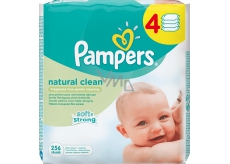 Pampers Natural Clean vlhčené ubrousky 4 x 64 kusů
