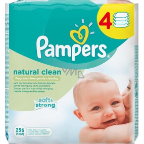 Pampers Natural Clean Wet Wipes 4 x 64 pieces