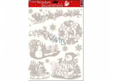 Glue-free window foil with silver glitter snowman 42 x 30 cm