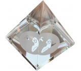 The clear glass pyramid with the moon sign Aries
