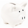 Albi Piggy bank small For good luck white 7 cm × 6.5 cm × 7.3 cm