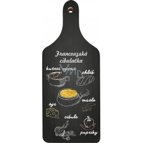 Bohemia Gifts Decorative Board French Onion Soup with Original Print 28 x 12 cm
