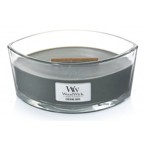 WoodWick Evening Onyx - Evening Onyx scented candle with wooden wide wick and glass ship lid 453 g