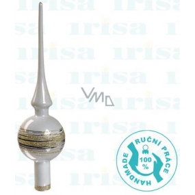 Irisa Spike glass white, plated lines 7 cm